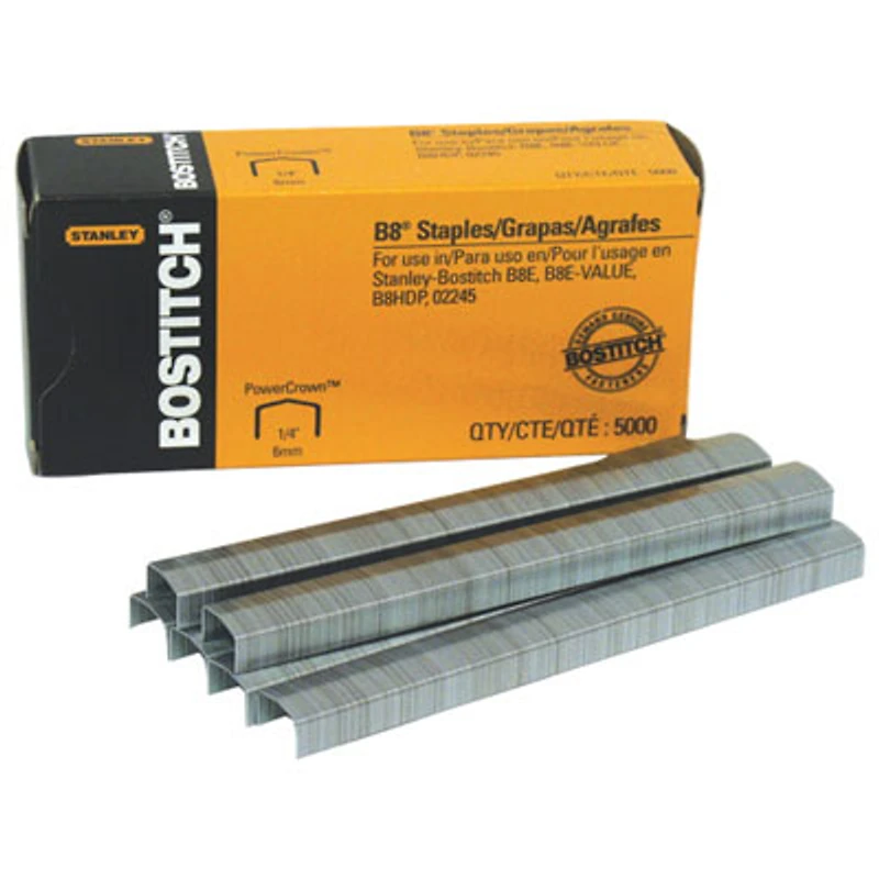 Stanley Bostitch B8 Power Crown Staples (BOSSTCRP2115) - 5000 Pack