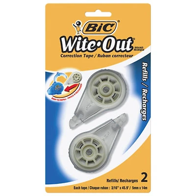 BIC Wite-Out Correction Tape Refill (BICRWOTRP21) - 6 Pack