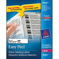 Avery 1" x 4" Easy Peel Mailing Labels (AVE05261) - 500 Pack