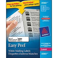 Avery 4" x 1" Easy Peel Mailing Labels (AVE05961) - 5000 Pack