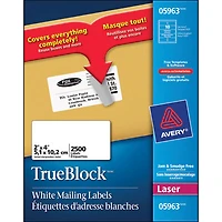 Avery 2" x 4" TrueBlock Mailing Labels (AVE05963) - 2500 Pack