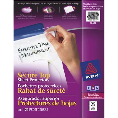 Avery Secure Top Sheet Protector (AVE78602) - 25 Pack