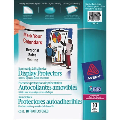 Avery Removable Self Adhesive Display Protector (AVE78620) - 10 Pack