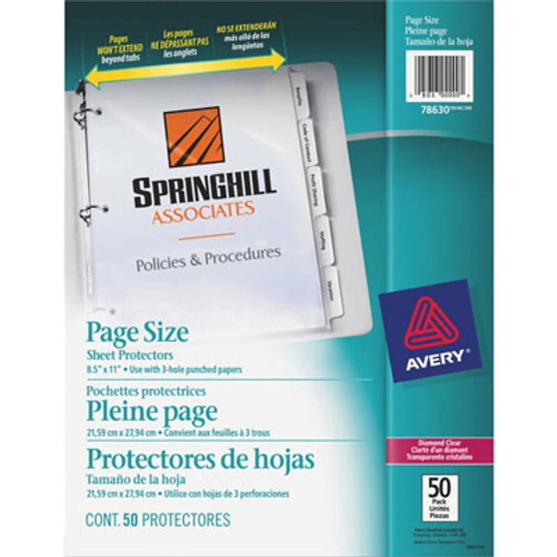 Avery Page Size Sheet Protector (AVE78630) - 50 Pack