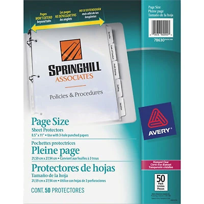 Avery Page Size Sheet Protector (AVE78630) - 50 Pack
