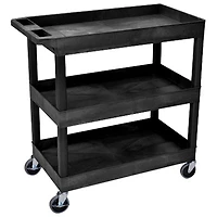 Luxor Large Tub Cart (EC111-B) - 3 Shelves - Black