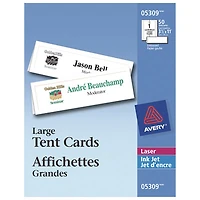 Avery Large Tent Cards (AVE05309) - 50 Pieces