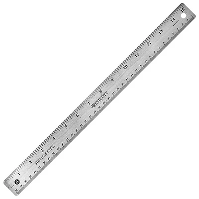 Acme United 15" Stainless Steel Ruler (ACM50202) - Stanless Steel