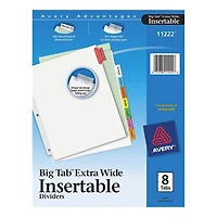 Avery Big Tab Extra Wide Insertable Dividers (AVE11222) - 8 Pack - Assorted