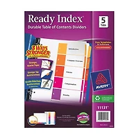 Avery Ready Index Table Of Contents Dividers (AVE11131) - 5 Pack - Assorted