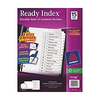 Avery Ready Index Table Of Contents Dividers (AVE11142) - 15 Pack - Clear