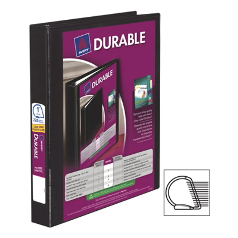 Avery Durable 1" Slant D-Ring View Binder (AVE34003) - Black