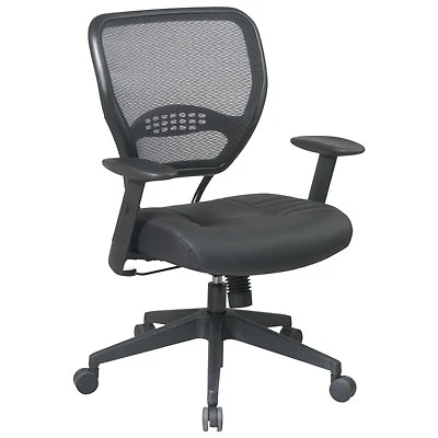 Space Seating Leather Office Chair - Black
