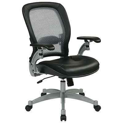 Space Seating Mesh AirGrid Leather Office Chair - Black