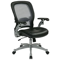 Space Seating Mesh AirGrid Leather Office Chair - Black