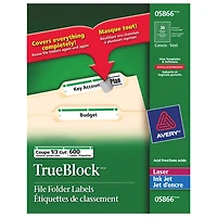 Avery Filing Labels (AVE05866) - 600 Pack - Green