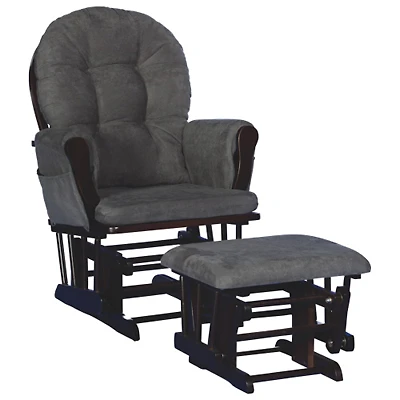 Stork Craft Hoop Glider With Ottoman - Espresso/Grey
