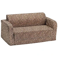 Comfy Kids - Polyester Kids Flip Sofa - Light Brown Cheetah