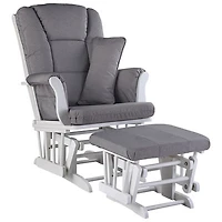 Storkcraft Tuscany Glider and Ottoman Set - White/Slate Grey Swirl