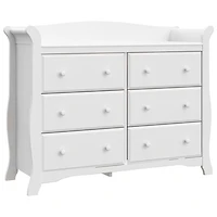Storkcraft Avalon 6-Drawer Nursery Dresser-White