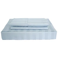Maholi Damask Stripe Collection 310 Thread Count Rayon Sheet Set - Single/Twin - Blue