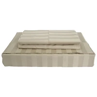 Maholi Damask Stripe Collection 310 Thread Count Bamboo Rayon Sheet Set - King - Taupe