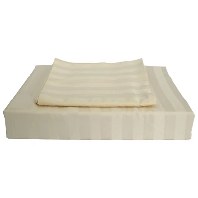 Maholi Damask Stripe Collection 310 Thread Count Duvet Cover Set - King - Beige
