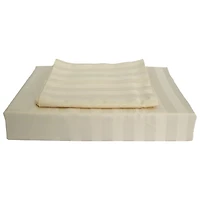 Maholi Damask Stripe Collection 310 Thread Count Duvet Cover Set - King - Beige