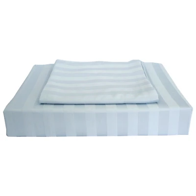 Maholi Damask Stripe Collection 310 Thread Count Rayon Duvet Cover Set - Double/Full - Blue