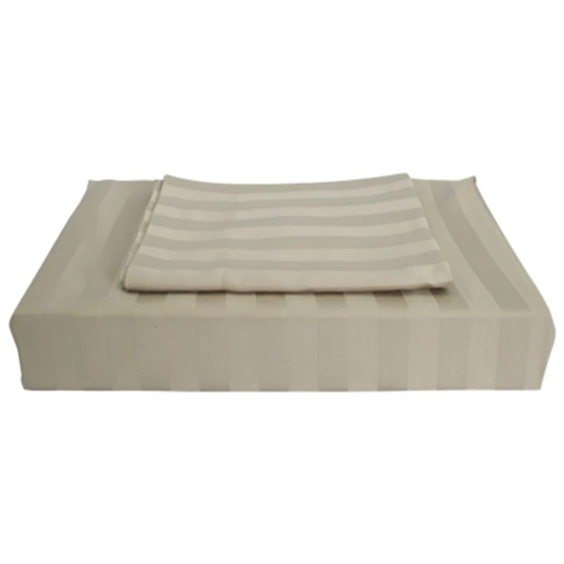 Maholi Damask Stripe Collection 310 Thread Count Bamboo Rayon Duvet Cover Set - Queen