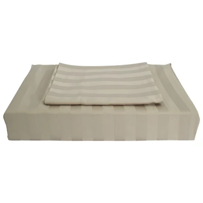 Maholi Damask Stripe Collection 310 Thread Count Bamboo Rayon Duvet Cover Set - Queen