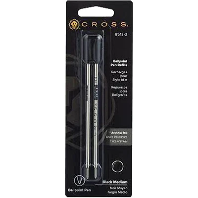 Cross Universal Ballpoint Pen Refill (CRO85132) - 2 Pack - Black