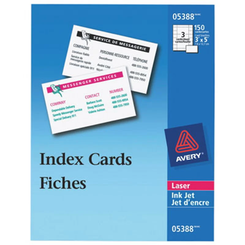 Avery 3" x 5" Index Card (AVE05388) - 150 Pack - White
