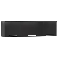 Coal Harbor Contemporary 3-Cabinet Floating Hutch - Black