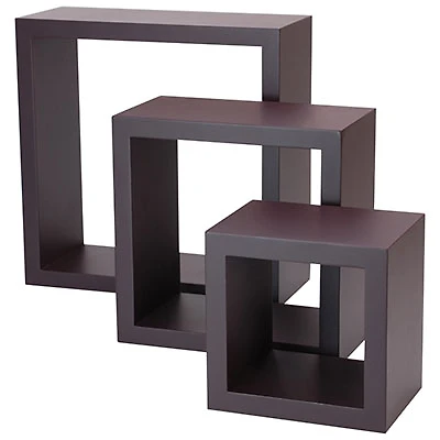 Cubbi 3-Piece Wall Shelf - Espresso