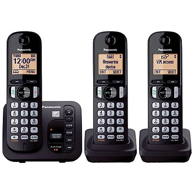 Panasonic 3-Handest DECT 6.0 Cordless Phone w/ Answering Machine (KXTGC253CB) -Black -Only at Best Buy