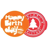 Pavoni Birthday/Christmas Sugar Stencil