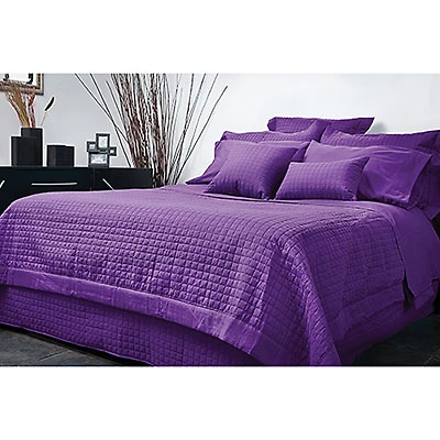 Gouchee Design Grid Collection Microfiber Duvet Cover Set - Double/Full - Purple