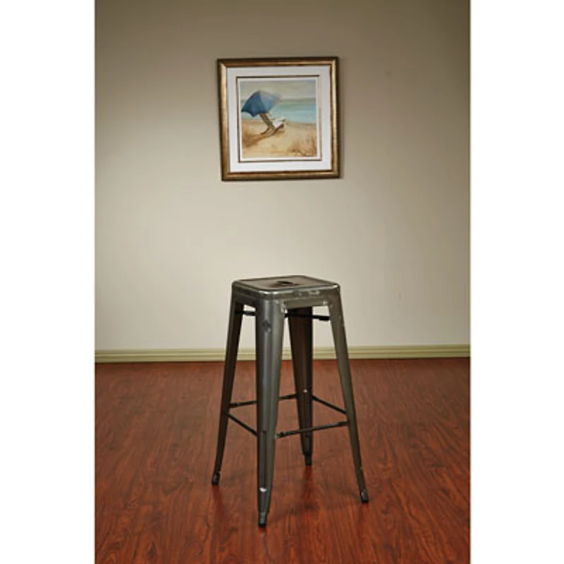 Bristow Contemporary Bar Height Barstool - Set of 4 - Gunmetal