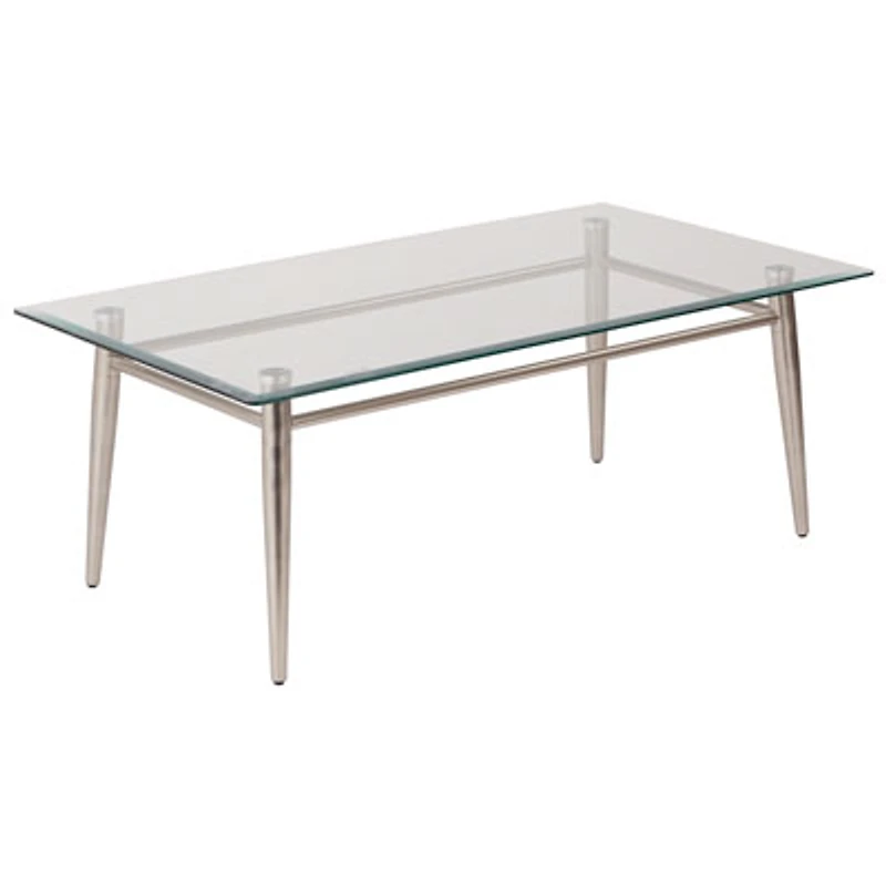 Avenue Six Brooklyn Rectangular Glass-Top Rectangular Coffee Table