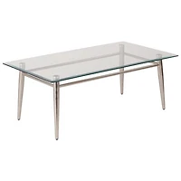 Avenue Six Brooklyn Rectangular Glass-Top Rectangular Coffee Table