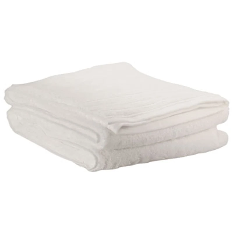 LuxeportSPA Bamboo Rayon/Cotton Bath Towel - Set of 2 - White