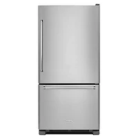 KitchenAid 33" 22.1 Cu. Ft. Bottom Mount Refrigerator with LED Lighting (KRBR102ESS)-Stainless Steel