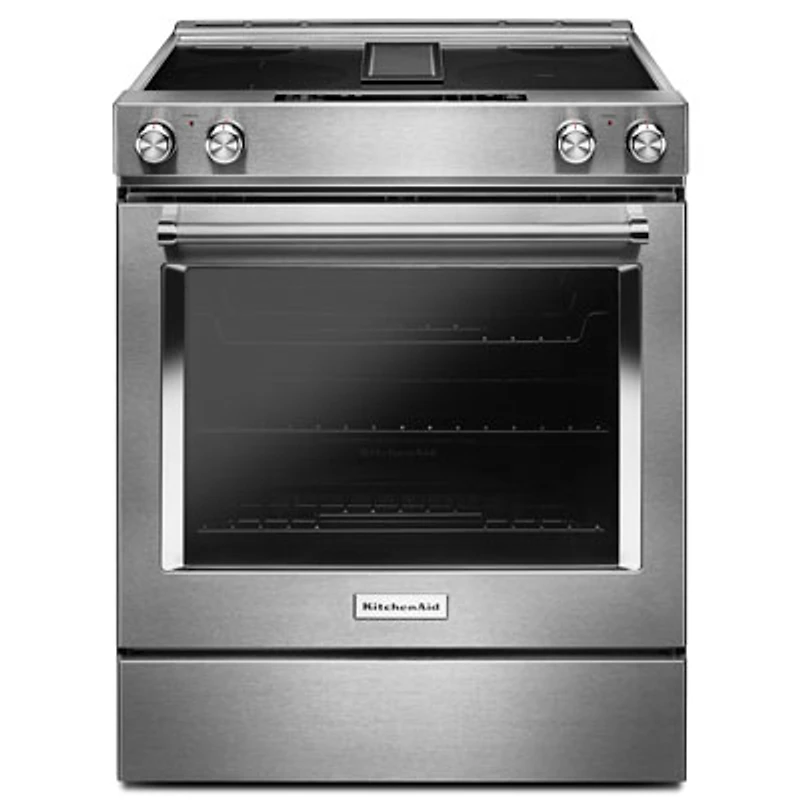 KitchenAid 30" 6.4 Cu. Ft. True Convection Slide-In Electric Downdraft Range (KSEG950ESS) - Stainless