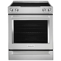 KitchenAid 30" 7.1 Cu. Ft. True Convection 5-Element Slide-In Electric Range (YKSEB900ESS) - Stainless