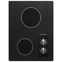 KitchenAid 16" 2-Element Electric Cooktop (KECC056RBL) - Black