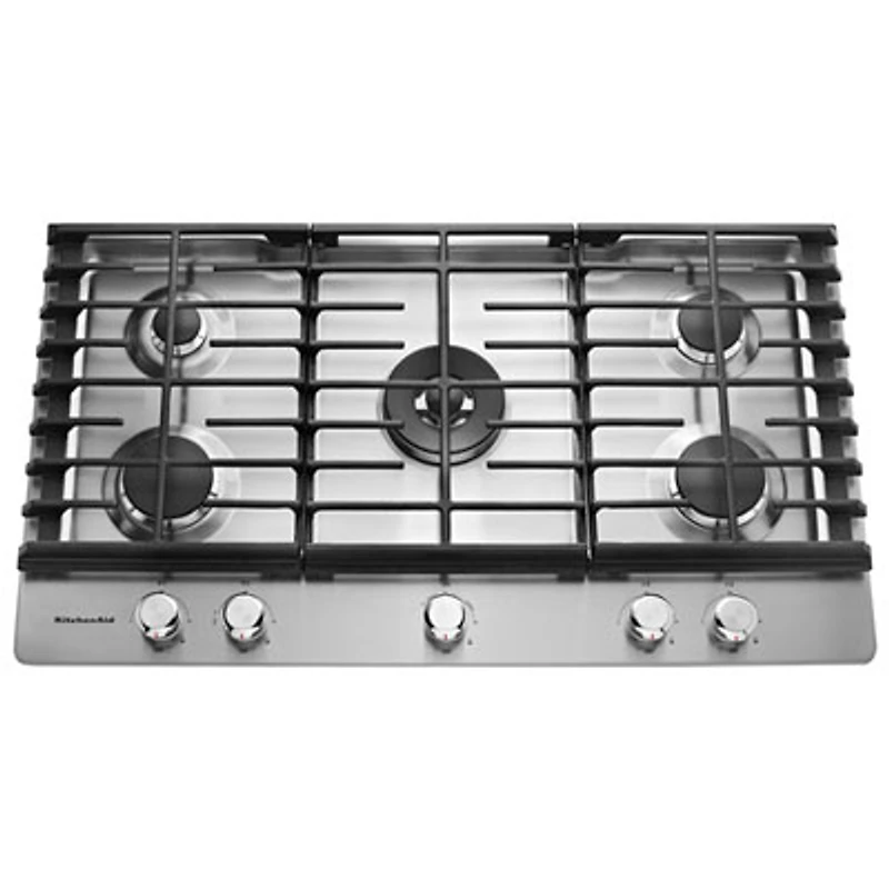 KitchenAid 36" 5-Burner Gas Cooktop (KCGS556ESS) - Stainless Steel