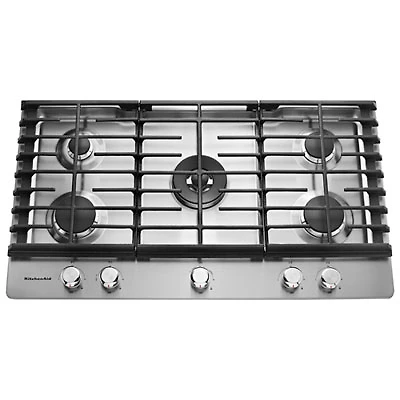 KitchenAid 36" 5-Burner Gas Cooktop (KCGS556ESS) - Stainless Steel
