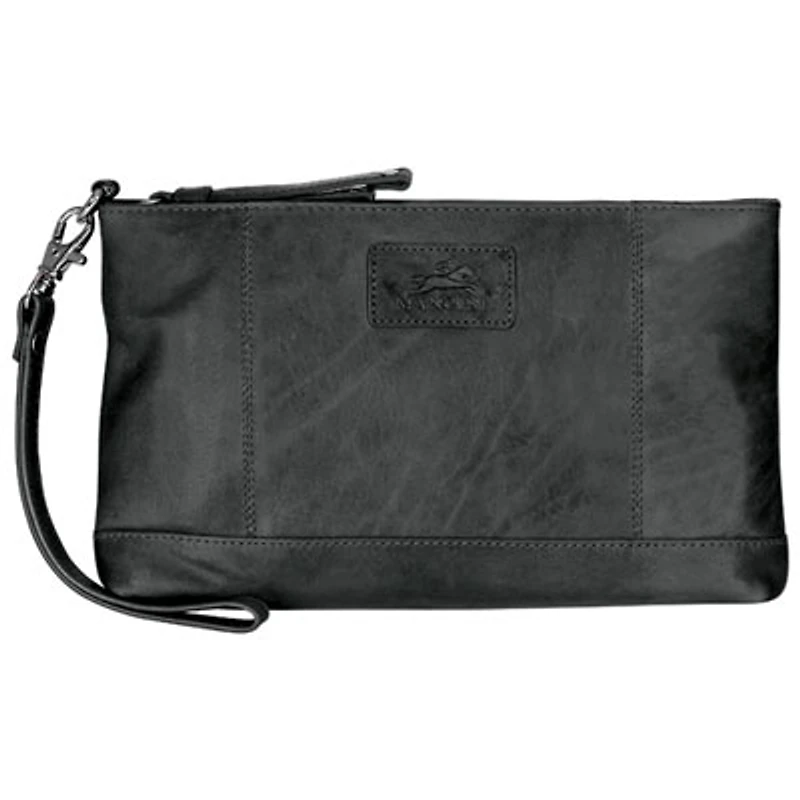 Mancini Casablanca Leather Wristlet - Black (8700206-bk)