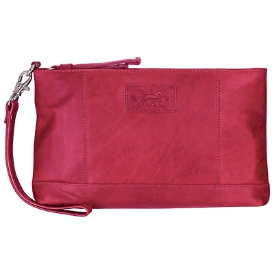 Mancini Casablanca Leather Wristlet - Red (8700206-rd)